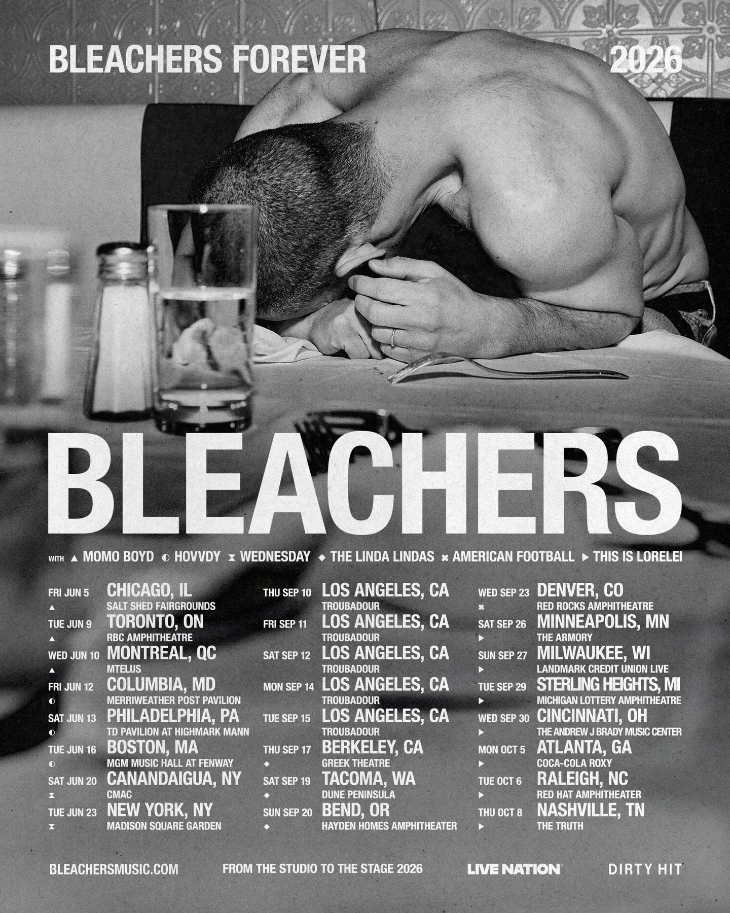 Bleachers Bleachers Forever tour Poster 2026